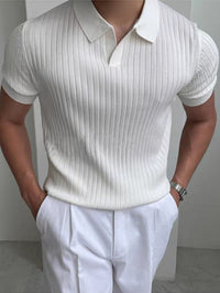Jack | Refined Ribbed Textured Polo Shirt For Men