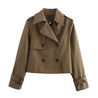 Lavinia | Women's Cropped Double-Breasted Trench Coat
