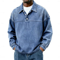 Galen | Washed Long Sleeve Polo Shirt