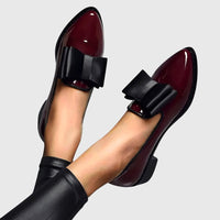 Emily | Chic Slip-On Style Bow Pointed Loafers