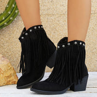 Valentina | Women's Wide-Calf Western Fringe Cowboy Boots