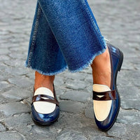 Lainey | Refined Two-Tone Penny Loafers