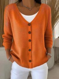 Julia | Women's V-Neck Button Knit Sweater