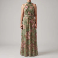 Dalia | Flattering Halter Style Floral Midi Dress