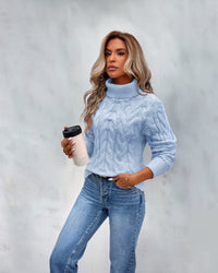 Evelina | Timeless And Chic Cable Knit Turtleneck Sweater