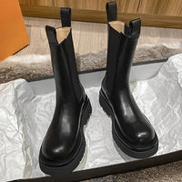 Genesis | Stylish Casual Fit Mid-Calf Leather Boots