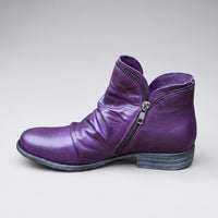 Luna | Stylish Comfort Leather Ankle Boots with Zipper