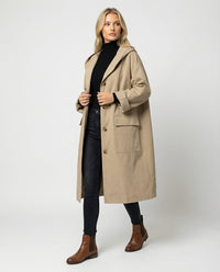 Marguerite | Women's Long Water-Resistant Hooded Windproof Trench Coat