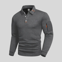 Jordan | Textured Long-Sleeve Polo Shirt with Sleeve Pocket