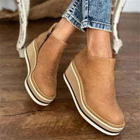 Elodie | Retro Wedge Platform Round-Toe Ankle Boots