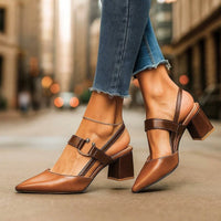 Analia | Elegant T-Strap Block Heel Sandals