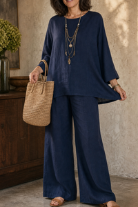 Evelyn | Effortless Style Wide-Leg Linen Two-Piece Set