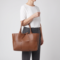 Stella | Oversized Panel Design Leather Tote Bag