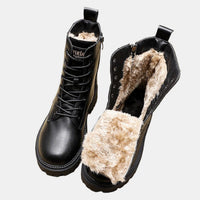 Arya | Cozy Fleece-Lined Combat Ankle Boots for Winter