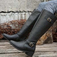 Emelia | Double Buckle Knee High Boots