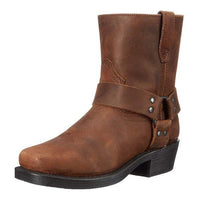 Madelyn | Women's Mid-Cut Leather Biker Boots with Harness Detail