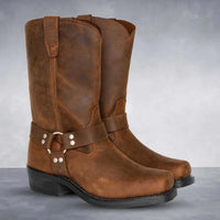 Elian | Retro Leather Cowboy Boots