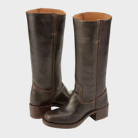 Delphine | Classic Stitched Western Leather Knee High Boots