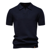 Noah | Modern Textured Open-Collar Polo Shirt