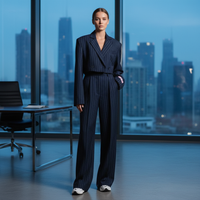 Celeste | Women's Striped Blazer and Wide-Leg Trouser Set