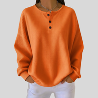 Claire | Women's Waffle-Knit Collared Sweatshirt