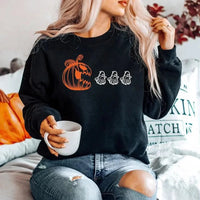 Caroline | Pumpkin-and-Ghost Cotton-Blend Halloween Sweatshirt