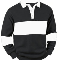 Easton | Colour-Block Long Sleeve Polo Shirt