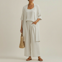 Athena | Three Piece Linen-Cotton Blend Lounge Set