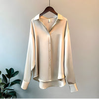 Nova | Elegant Satin Button-Up Silk Shirt