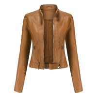 Briar | Biker Jacket in Faux Leather with Zip Closure