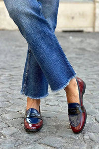 Naomi | Women's Glossy Tricolor Loafers