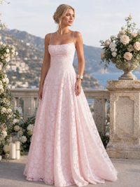 Emily | Spaghetti Strap Full Lace Maxi Dress