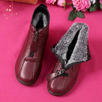 Estelle | Women's Slip-Resistant Fleece-Lined Leather Ankle Boots