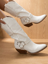 Scarlett | Cow Print Pointed-Toe Western Cowboy Boots