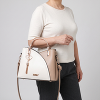 Zara | Elegant Dual-Tone Design Handbag with Gold Accents