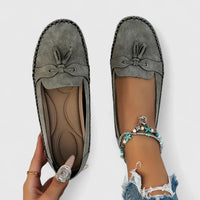 Ariah | Women's Suede Bow Slip-On Loafers