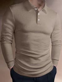 Calvin | Textured Long-Sleeve Polo Shirt