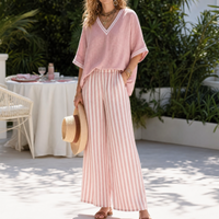 Alayah | Linen Casual Striped Style Outfit Set