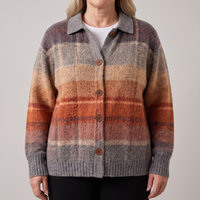 Melody | Relaxed Fit Checked Knit Cardigan