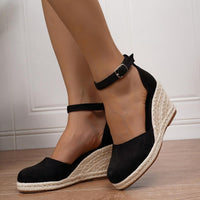 Lyssara | Women's Casual Wedge Sandals with Ankle Buckle