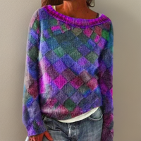 Elena | Cozy Diamond Pattern Knitted Sweater