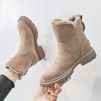 Valeria | Chic Fleece-Lined Suede Winter Ankle Boots