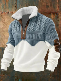 Thiago | Stylish Colorblock Half-Zip Knitted Sweater