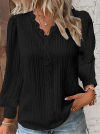 Aliya | Elegant Lace-Trimmed Blouse