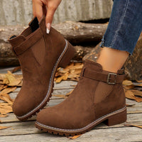 Marielle | Women's Buckle Ankle Boots with Block Heel