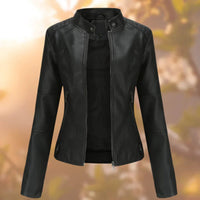 Mariana | Slim-Fit Zip-Up Faux Leather Biker Jacket for Women