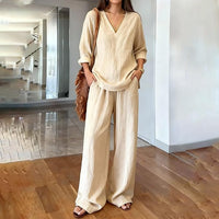 Natalie | Effortless Two-Piece Set with Wide-Leg Trousers
