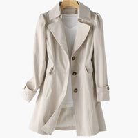 Natalie | Women's Classic Long Button-Front Trench Coat