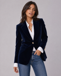 Aurelia | Women's Velvet Button Blazer with Pockets