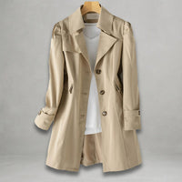 Seren | Women's Elegant Single-Breasted Cotton-Nylon Trench Coat